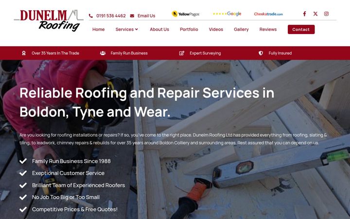Capture d'écran de dunelmroofing-boldon.co.uk
