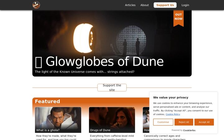 Screenshot of dunenavigator.com
