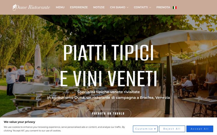 Screenshot of duneristorante.com