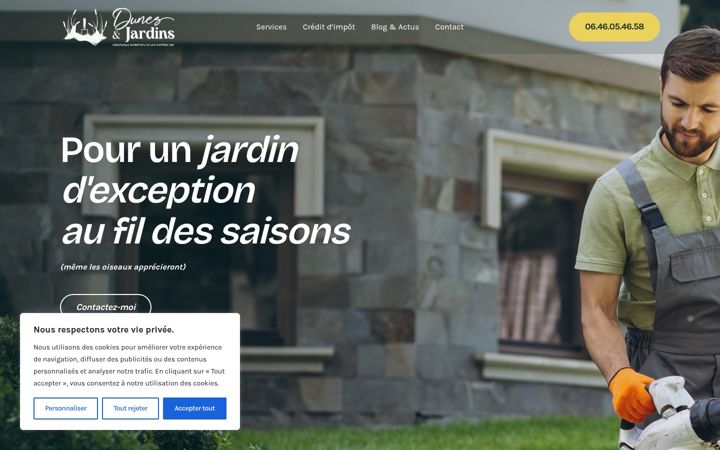 Screenshot of dunesetjardins.com