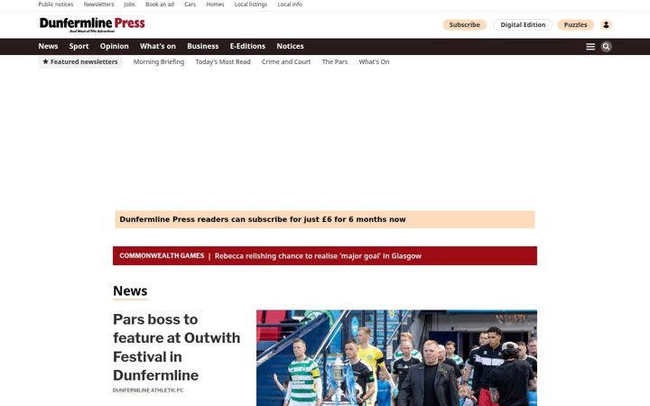 Screenshot of dunfermlinepress.com