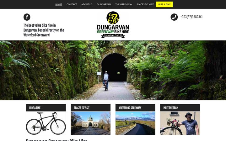 Screenshot of dungarvangreenwaybikehire.com