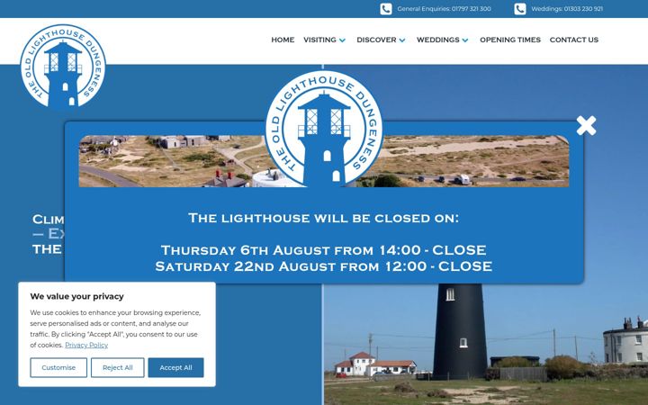 Screenshot of dungenesslighthouse.com