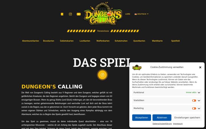 Screenshot of dungeons-calling.de