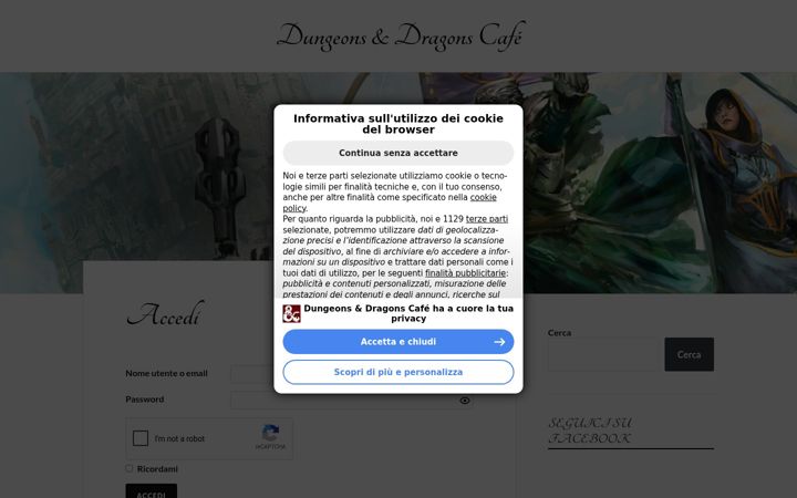 Captură de ecran a dungeonsanddragonscafe.altervista.org