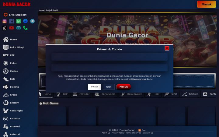 Ekrano kopija duniagacor.net