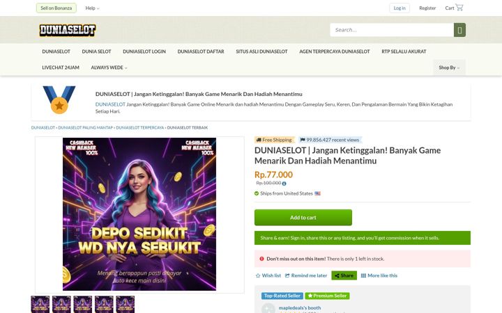 Screenshot von duniaselot.net
