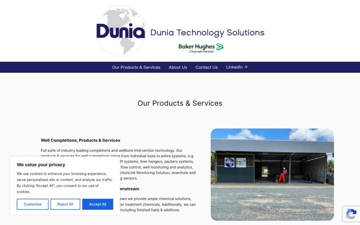 Screenshot of duniatech.com