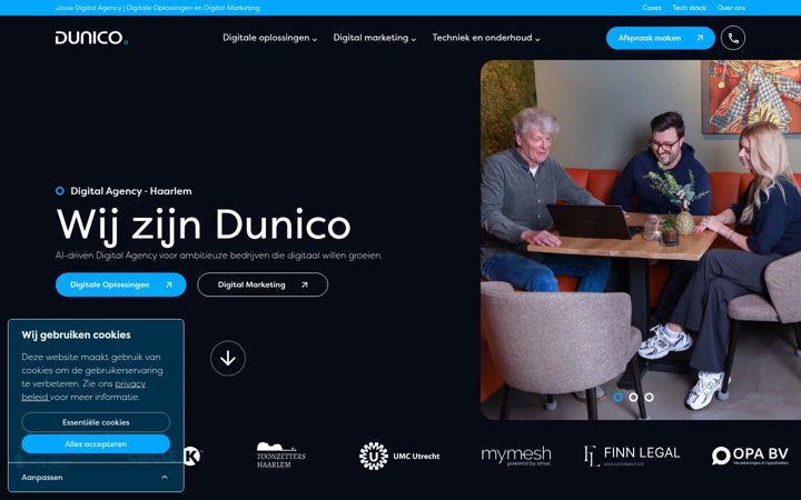 Ekrano kopija dunico.nl