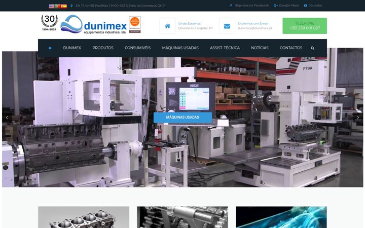 Ekraanipilt saidist dunimex.pt