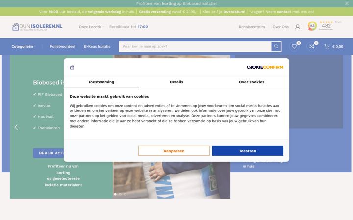 Screenshot di dunisoleren.nl