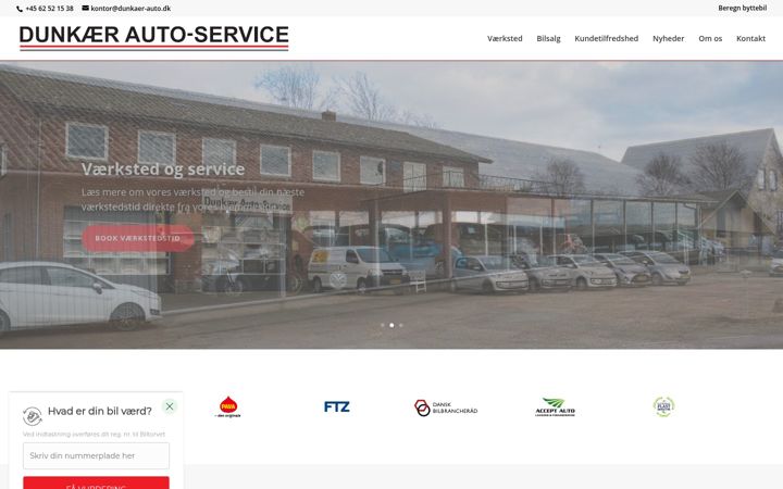 Skjámynd af dunkaer-auto.dk