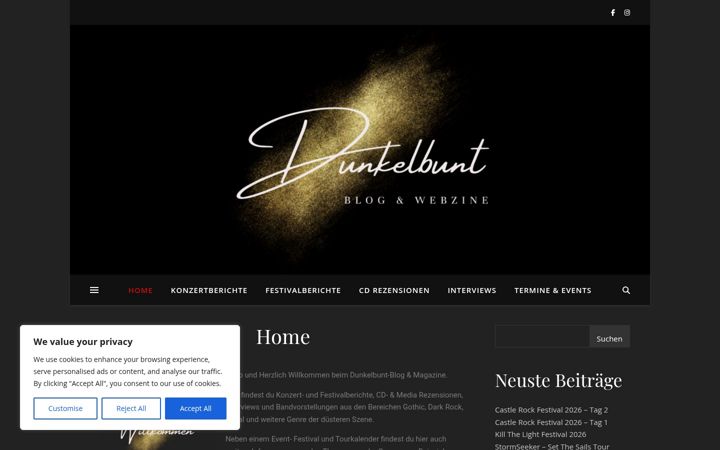 Screenshot of dunkelbuntblog.de