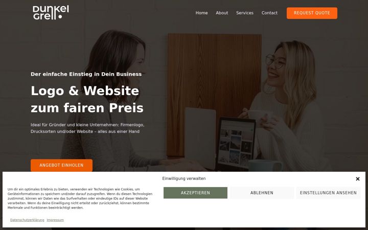Screenshot von dunkelgrell.at