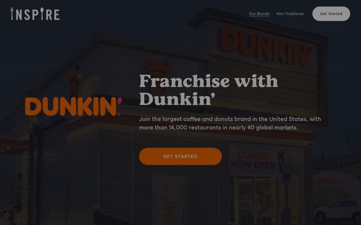 Screenshot of dunkinfranchising.com