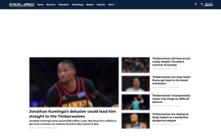Ekrano kopija dunkingwithwolves.com