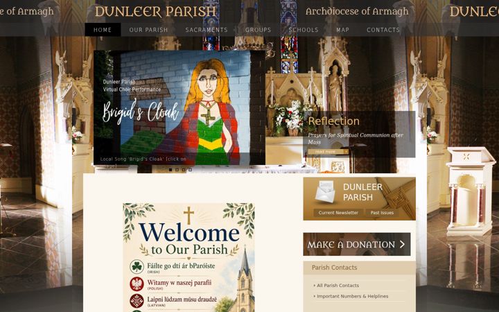 Screenshot ta' dunleerparish.ie
