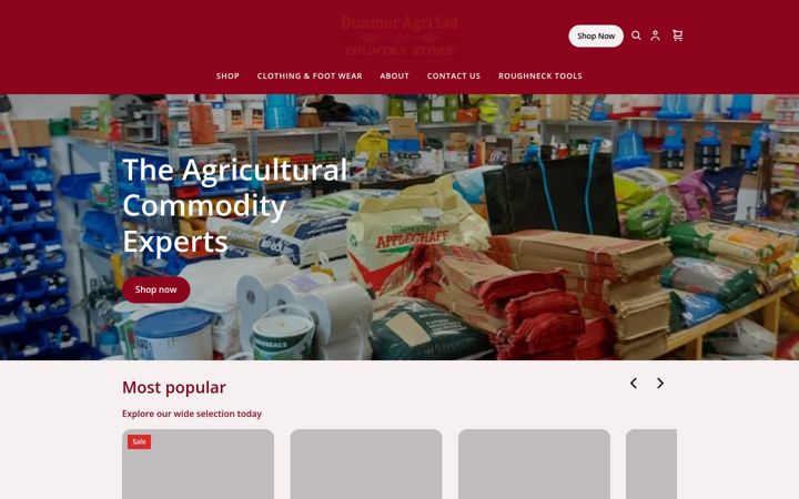 Screenshot of dunmor-agri.co.uk