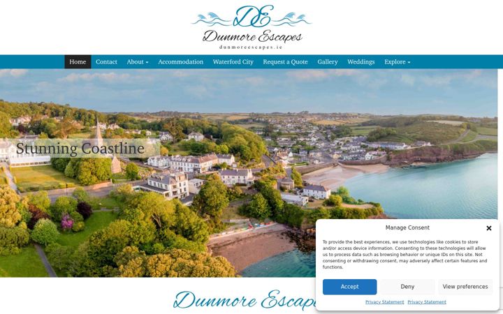 Screenshot ta' dunmoreescapes.ie