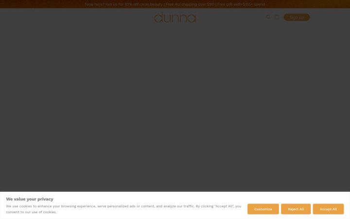 Screenshot of dunnabeauty.com