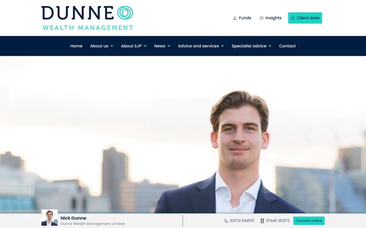 Skærmbillede af dunnewealthmanagement.co.uk