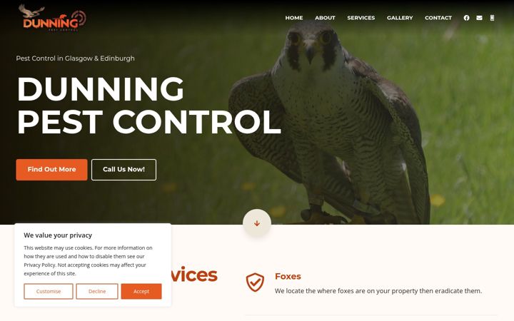 Screenshot of dunningpestcontrol.com