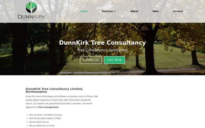 Skærmbillede af dunnkirktreeconsultancy.co.uk