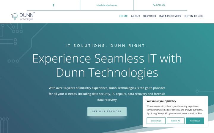 Екранна снимка на dunntech.co.za