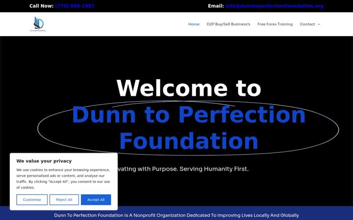 Captură de ecran a dunntoperfectionfoundation.org