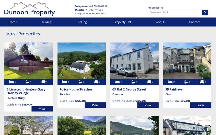 Screenshot of dunoonproperty.com