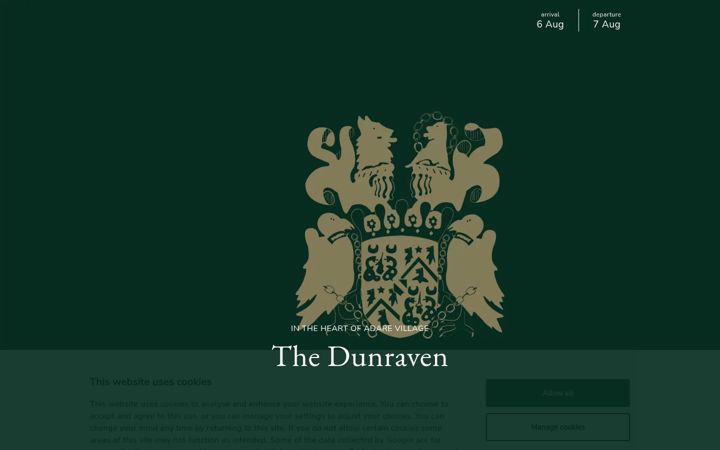 Screenshot of dunravenhotel.com