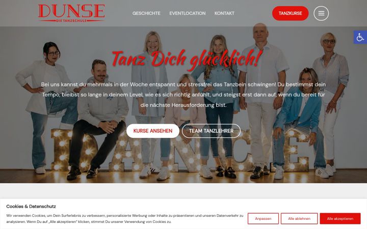 Snímek obrazovky dunse-die-tanzschule.de