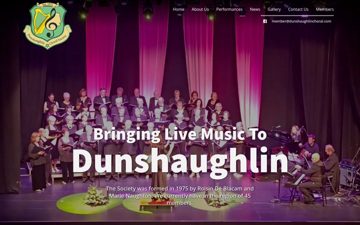 Screenshot of dunshaughlinchoral.com