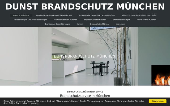 Snímek obrazovky dunst-brandschutz.de