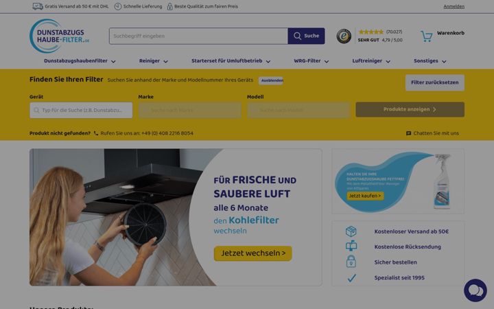 Snímek obrazovky dunstabzugshaube-filter.de