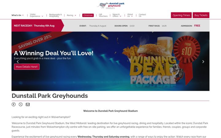 Screenshot von dunstallpark-greyhounds.co.uk