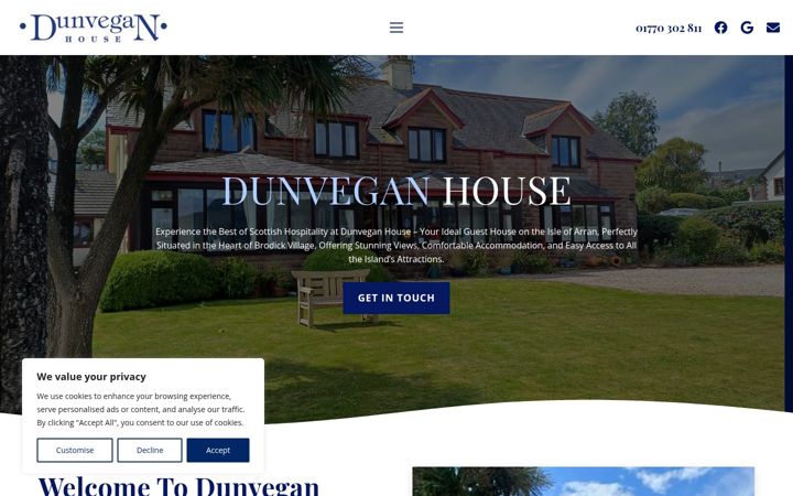 Screenshot von dunveganhouse.uk