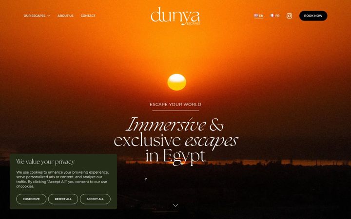 Screenshot of dunya-escapes.com