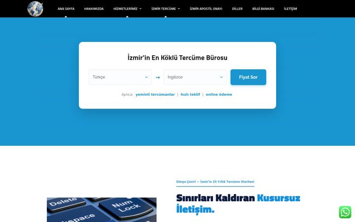 Screenshot of dunyaceviri.com