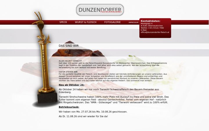 Screenshot of dunzendorfer-fleisch.at