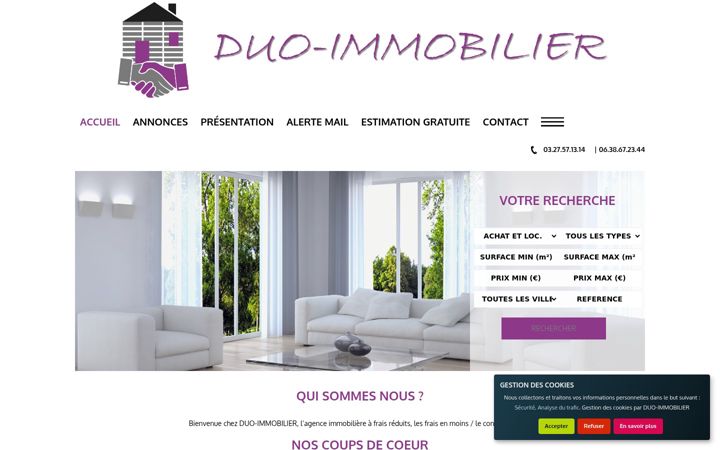 Screenshot of duo-immobilier.com