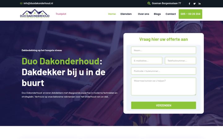 Ekrano kopija duodakonderhoud.nl