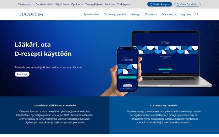 Screenshot di duodecim.fi