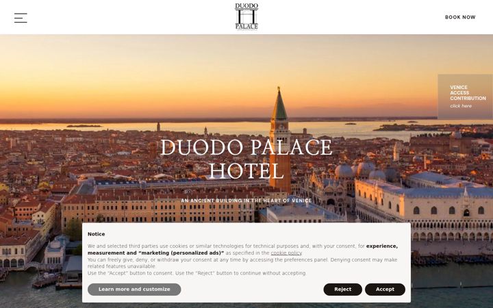 Screenshot of duodopalacehotel.com