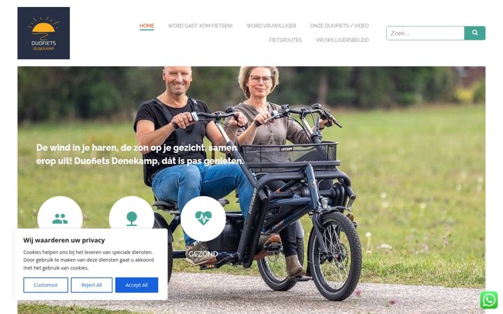 Kuvakaappaus sivustosta duofietsdenekamp.nl