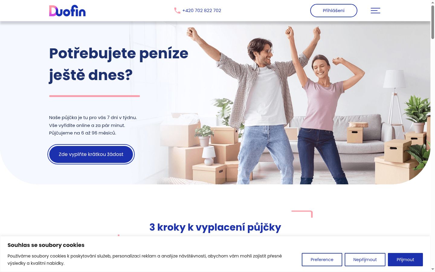 Screenshot of the consent banner shown before any interaction