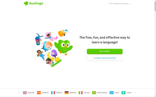 Screenshot of duolingo.com