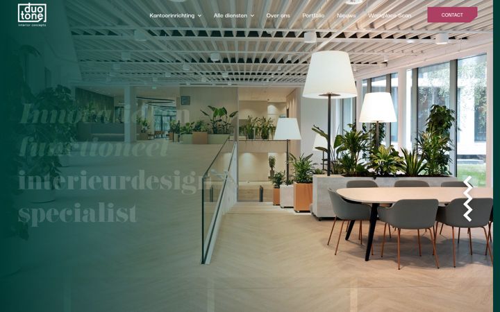 Kuvakaappaus sivustosta duotone-interior.nl