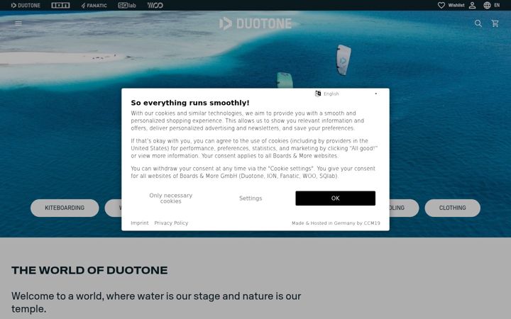Screenshot of duotonesports.com