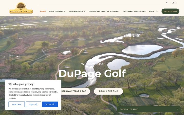 Screenshot of dupagegolf.com